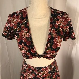 Forema Dresses Floral Two Piece Crop Top Maxi Set Poshmark